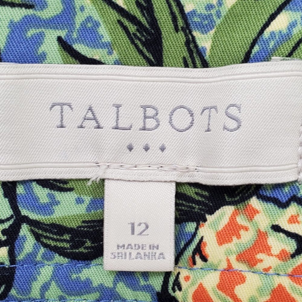 Talbots Factory Pineapple Pineapples Print Pencil Skirt With Pockets Size 12 - Picture 8 of 10